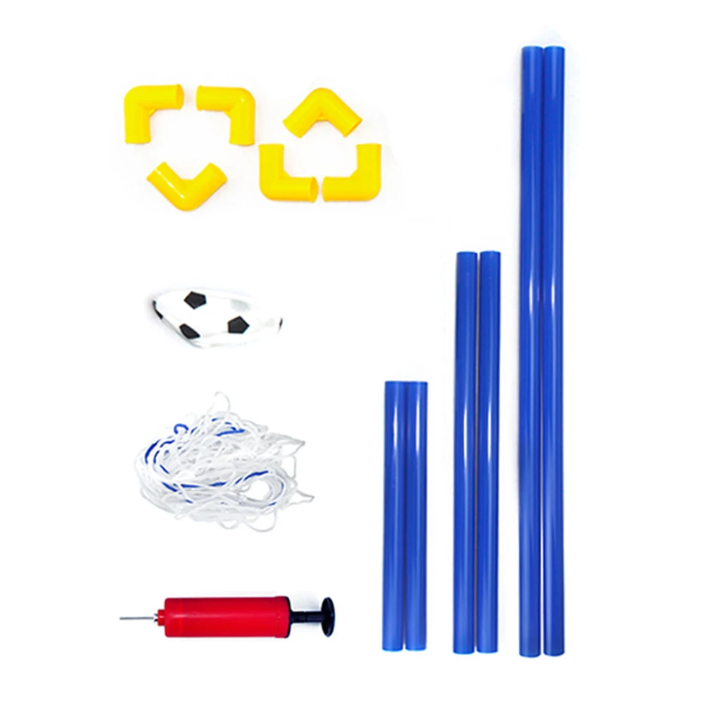 Mini Folding Soccer Goal Post Net Set + Pump Portable Foldable Soccer Home Game Indoor Outdoor Child Toys Gift