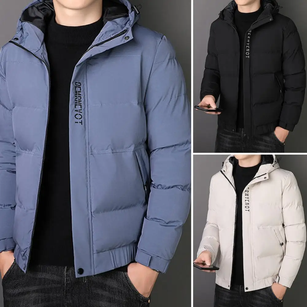 

Stylish Men Coat Male Men Overcoat Zipper Coldproof Pockets Jacket Coldproof