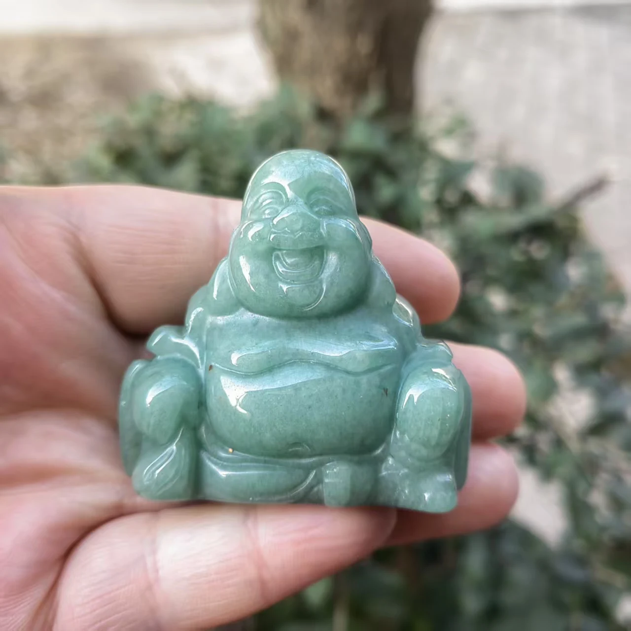 Натуральный зеленый авантюрин Будда Исцеляющее украшение Кварц Резной кристалл