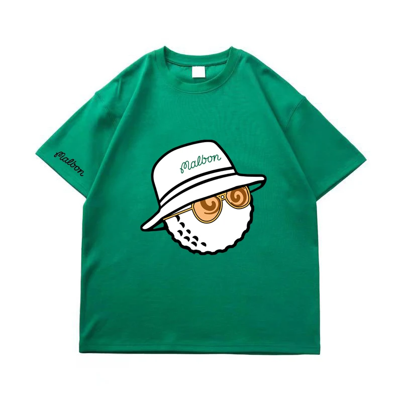 Golf T-Shirt for Men Women 2023 Summer Cotton Golf Top Malbon Golf Bucket Hat Short Sleeve Fashion Couple Loose Golf Clothing