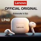 Новые оригинальные беспроводные наушники Lenovo LP40 TWS Bluetooth 5,0 двойное Стерео шумоподавление бас сенсорное управление длительный режим ожидания 300 мАч