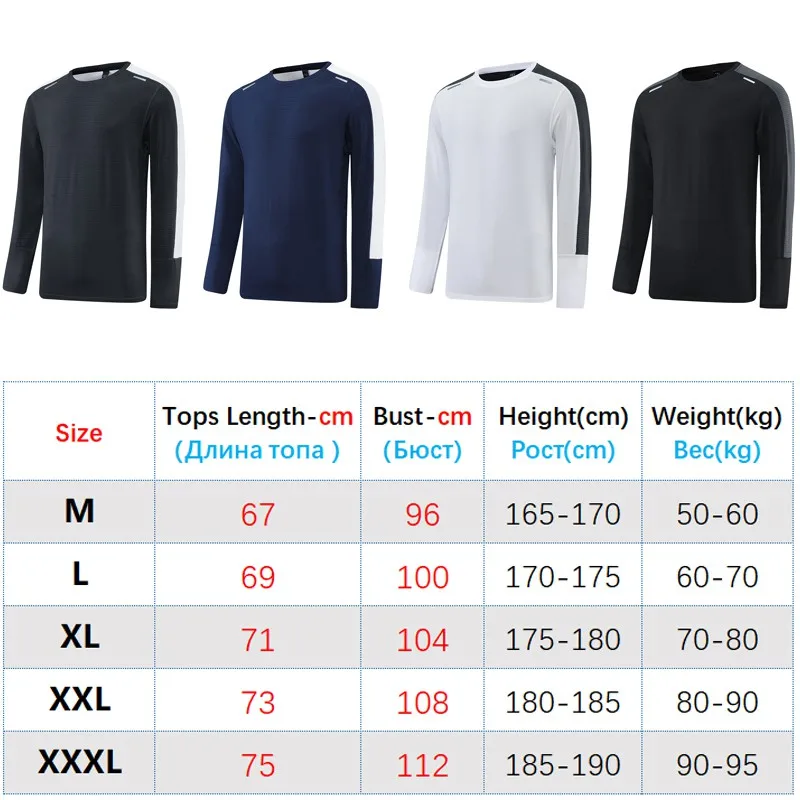 Men Long Sleeve Shirt Gym Training Shirts Patchwork New Autumn Base Layer Sweatshirts Quick Dry Fitness Sport Running Shirts