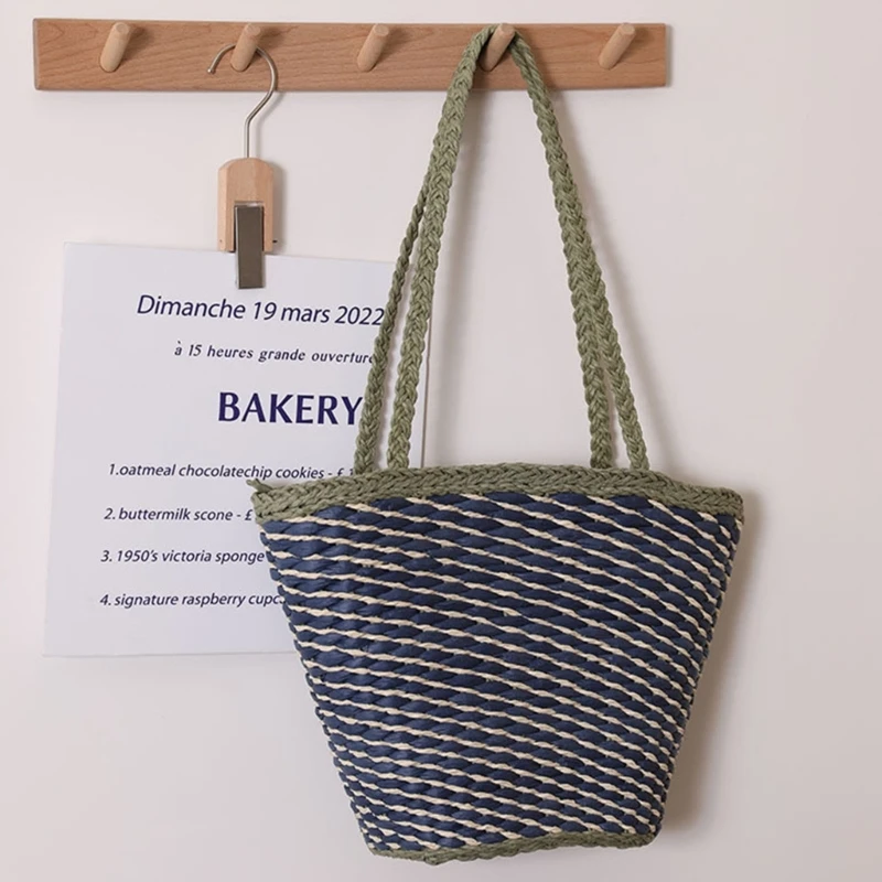 

Straw Bags Summer Beach Tote Bag for Women Large Capacity Shoulder Bags with Zipper Beach Handbags Travel Casual Shopping Bag