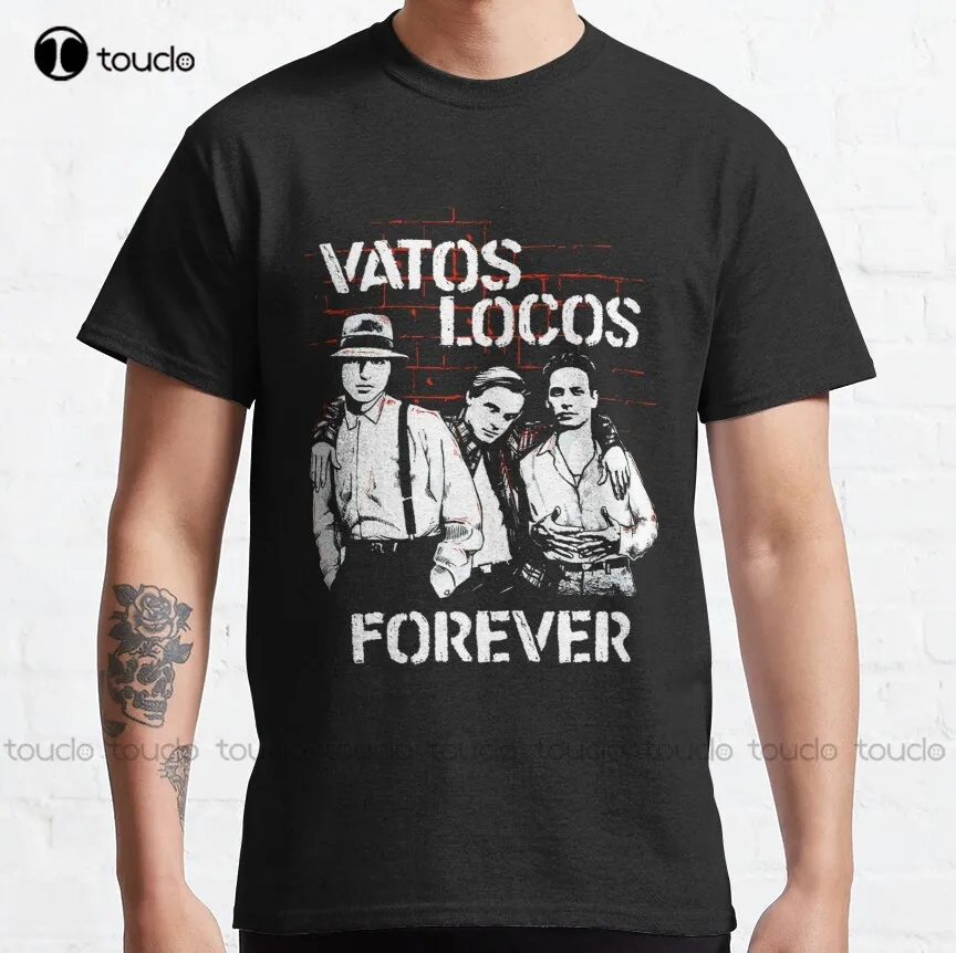 

Классическая футболка Vatos Locos с надписью Forever кровь в балоде, креативная забавная футболка с цифровой печатью, женская футболка