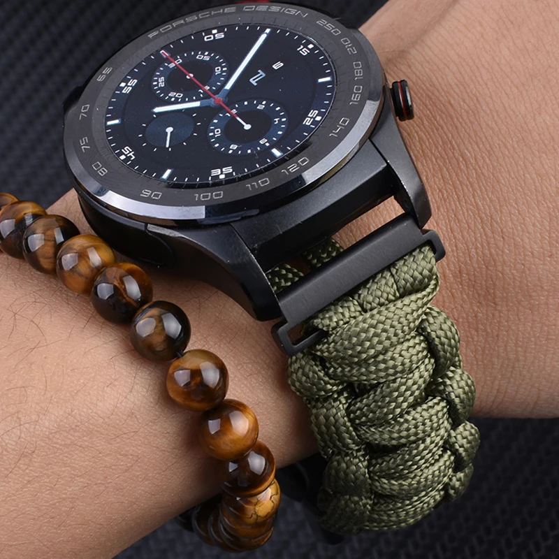 Watchabnd Braided Strap for Samsung Galaxy Watch 42mm 46mm Bands 22mm for Samsung Galaxy Watch 3 41mm 45mm Nylon Sports Bracelet