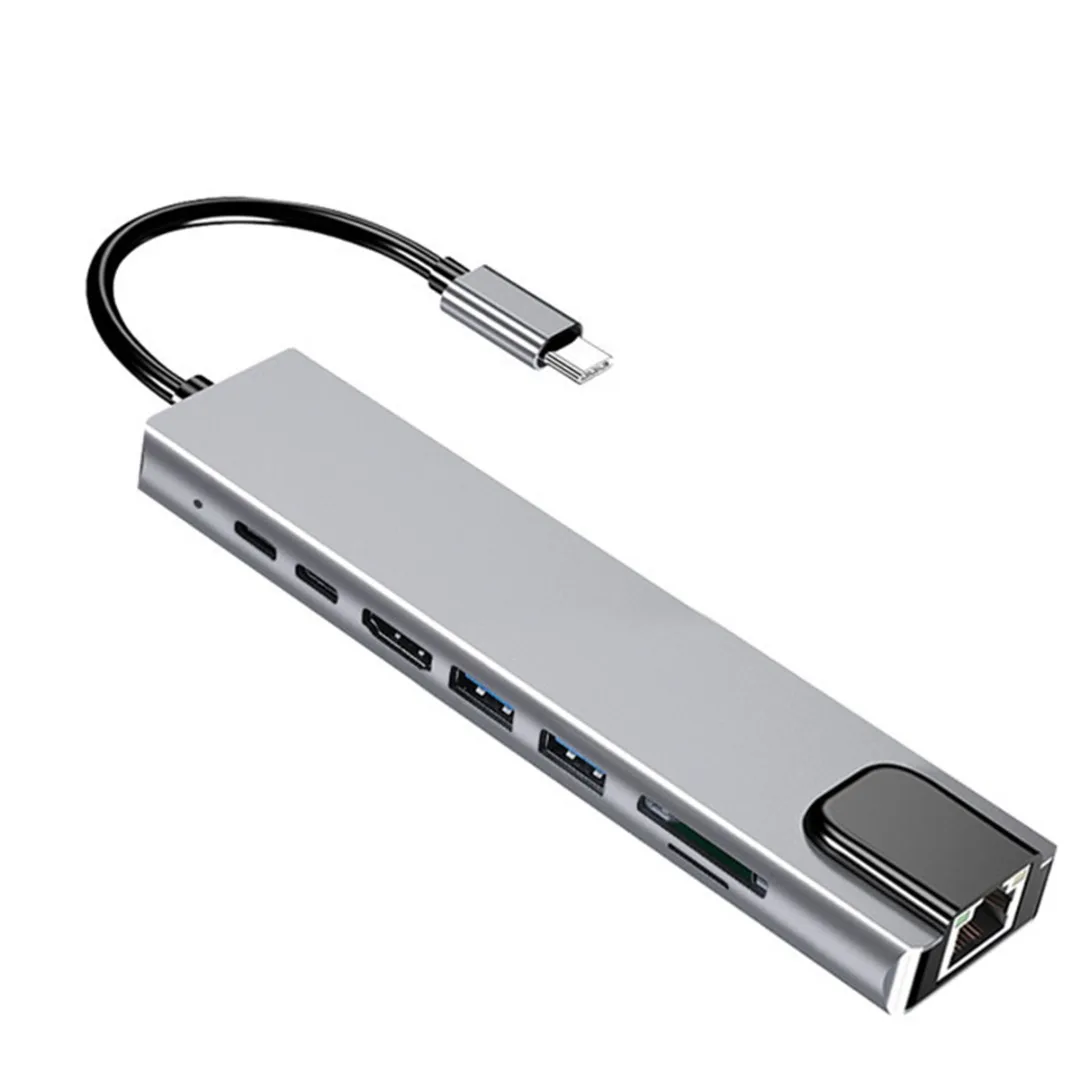 

1 шт. 8 в 1 USB3.0 концентратор 4K hdmi совместимый адаптер док-станция с 8 портами RJ45 TF/SD карта сплиттер для компьютера/ноутбука