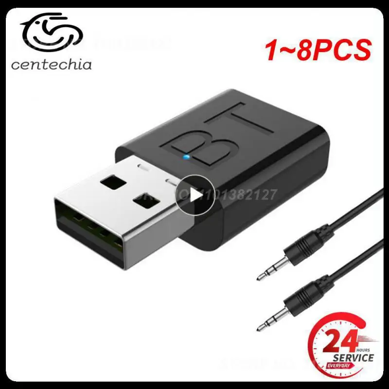 

1~8PCS Bluetooth 5.0 Transmitter Receiver 5.0 + EDR Transmit/Receive Two-in-one Bluetooth 5.0 Adapter USB 3.5mm AUX Adapter Car
