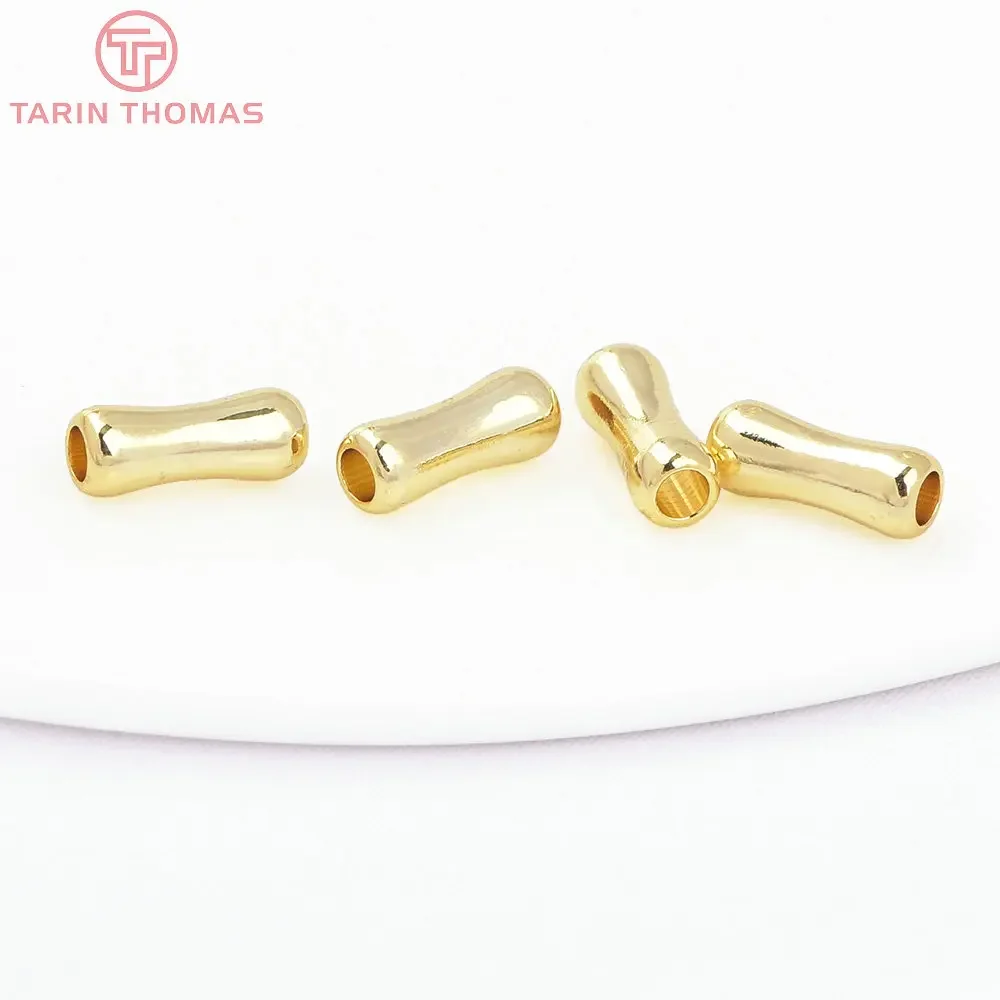 (5478) 20 шт. 3x9 мм 24-каратного золотого цвета латунные бусины-разделители в форме
