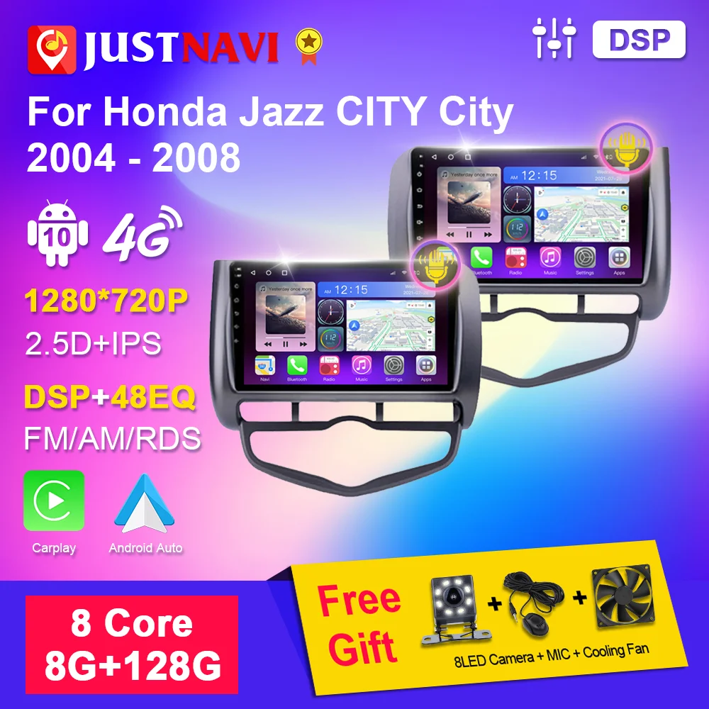 Автомобильный стерео Мультимедийный Плеер IPS видео Радио для Honda Jazz CITY 2004 - 2008 Android