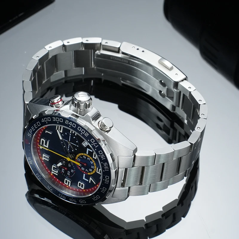 Фото Металлический браслет для часов TAG HEUER Formula 1 Gulf Oil, 21,5 мм, CAZ101, из нержавеющей стали, в стиле F1 Bull. №1