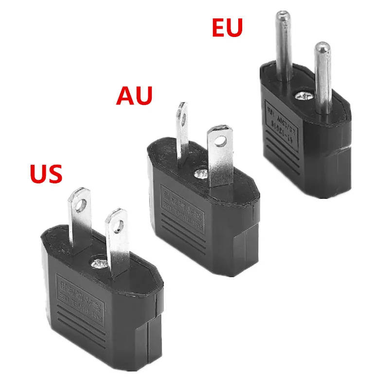 1000PCS US To EU Plug Power Adapter Black Travel Power Plug Adapter Converter Wall Charger Socket US to AU EU to US AU to US