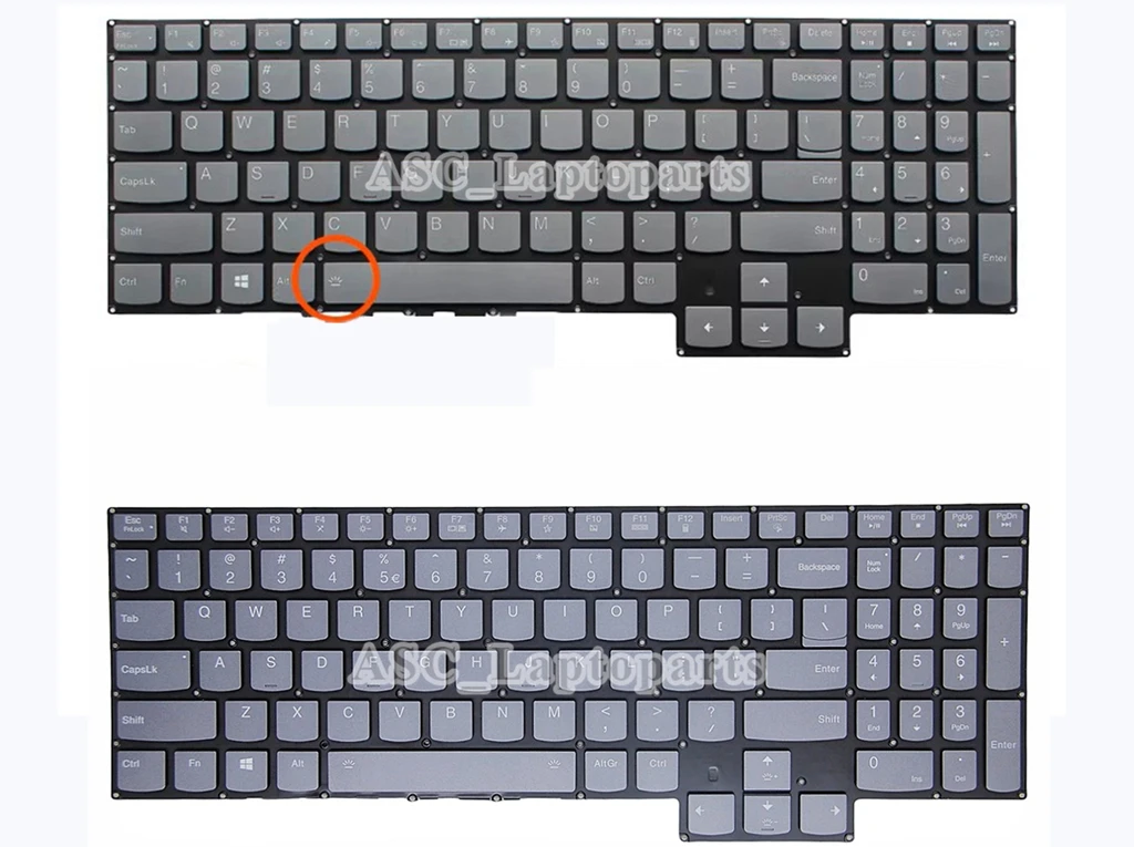 Фото Новая американская QWERTY-клавиатура для Lenovo Legion S7 15IMH5/15ARH5 S7-15ACH6 S7-15ARH5 S7-15IMH5 R9000X Y9000X 2021, белая / с RGB-подсветкой №1