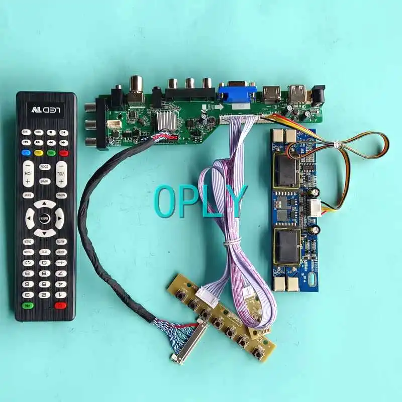 

DVB 3663 Digital LCD Controller Board Fit M190A1 TMS190WX1 30 Pin LVDS 1440*900 DIY Kit 4-CCFL 19" USB VGA AV RF HDMI-Compatible