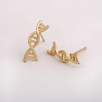 tulx fashion double helix stud earrings for women punk vintage dna earring pendientes biology chemistry jewelry