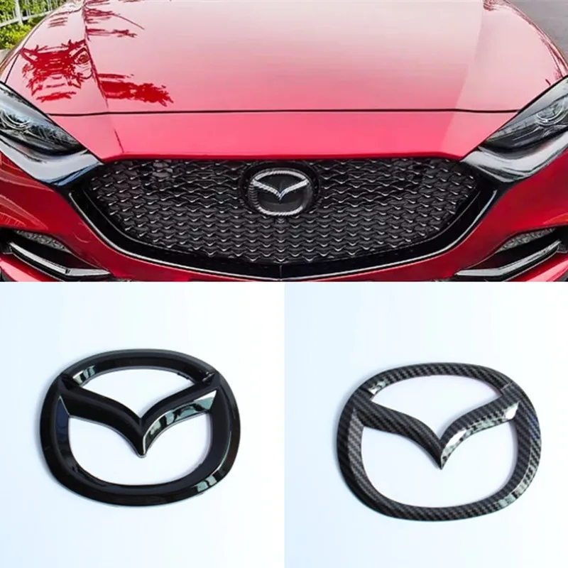 

Передняя решетка автомобиля, фотоэмблема для Mazda 3 Axela Atenza, волоконная головка, задний корпус, наклейка, аксессуары