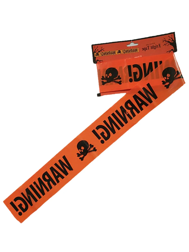 

Предупреждающая лента, флейта с черным шрифтом, оранжевым фоном, предупреждающая лента, изысканный рисунок, лента на Хэллоуин, водонепрониц...