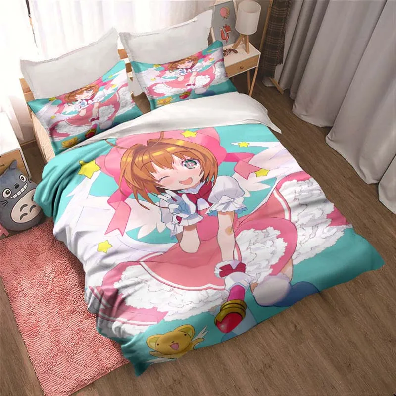 

Cardcaptor Sakura All Season Twin Bedding Set 3 Piece Comforter Set Bed Duvet Cover Double King Comforter Cover Home Textile