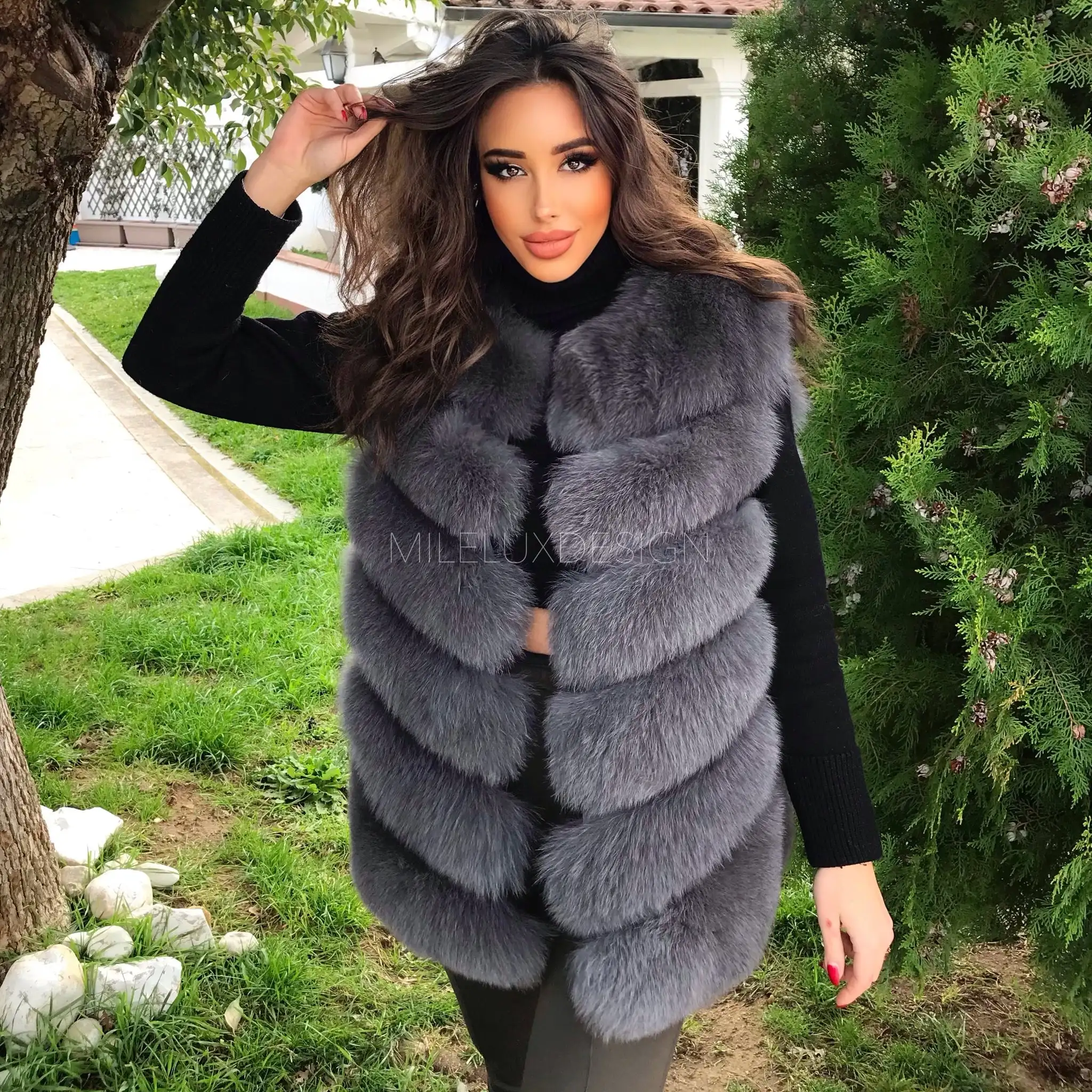 Международная торговля женская одежда 2022 темпераментный жилет из лисьего меха