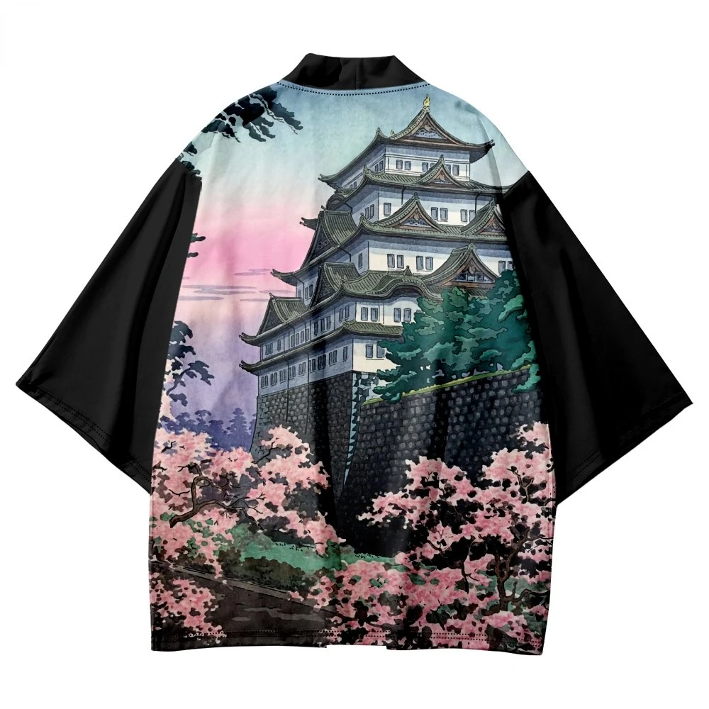 

Summer Traditional Kimono Japanese Style House Print Haori Clothes Fashion Casual Cardigan Men Women Yukata Female Shirt