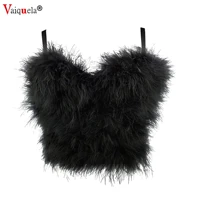 women sexy designer club corset full feather black white red cotton camisole tops summer 2021 ladies trendy camis crop tops