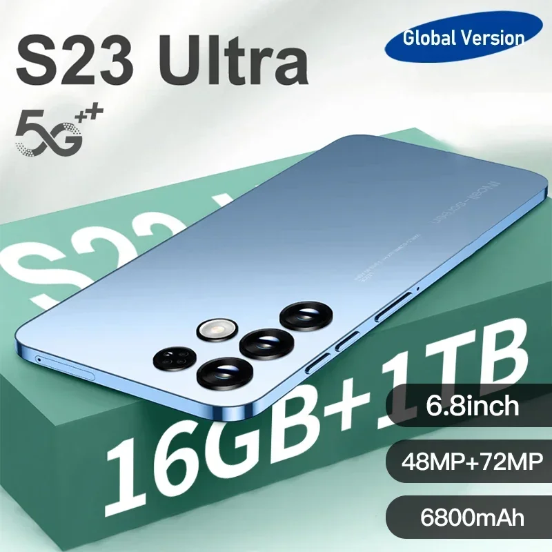 

Новинка S23 ультра смартфон telefone 6800 HD мАч 16 + 1 ТБ сотовые телефоны камера 48 Мп + 72 МП стандарт разблокировки мобильных телефонов