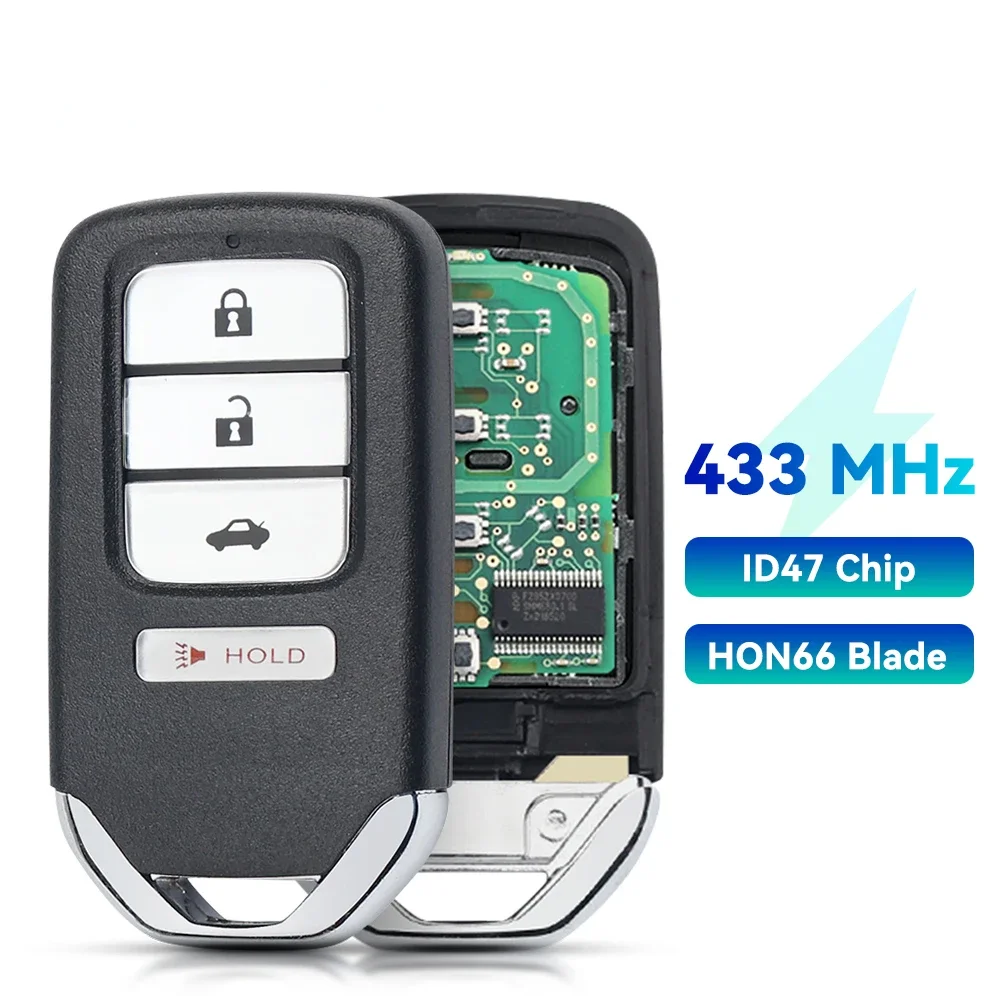 

Умный дистанционный ключ KEYYOU 433 МГц для Honda Piot CR-V Civic 2016 2017 2018 2019 2020 2021 подходит для City Jazz XRV Venzel HRV CRV ID47Chip
