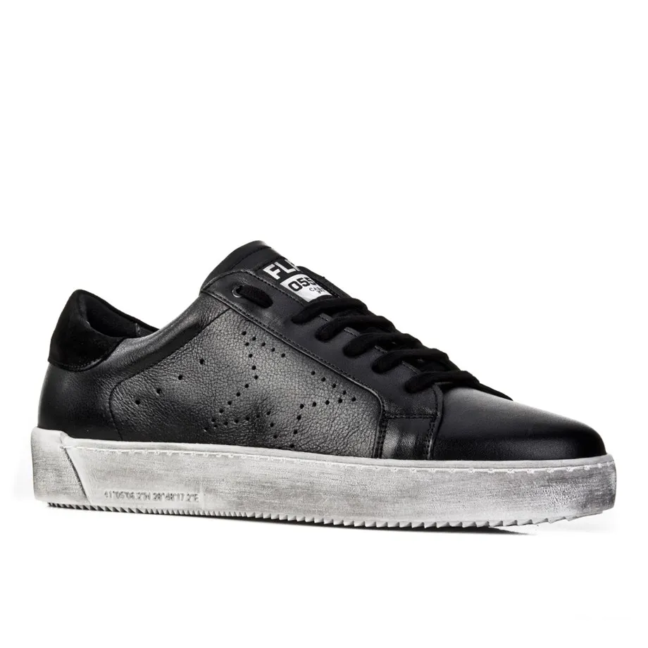

Genuine Leather Black Lace-Up Men Sports Shoes