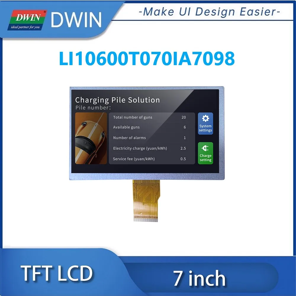 DWIN 7 Inch 700nit 1024x600 RGB 24bit 50PIN IPS TFT LCD Module With Resistive Capacitive Touch LI10600T070IA7098