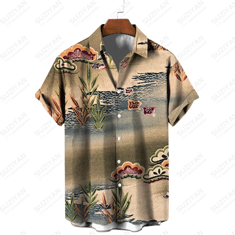 Мужская рубашка с коротким рукавом и воротником на пуговицах в британском стиле |