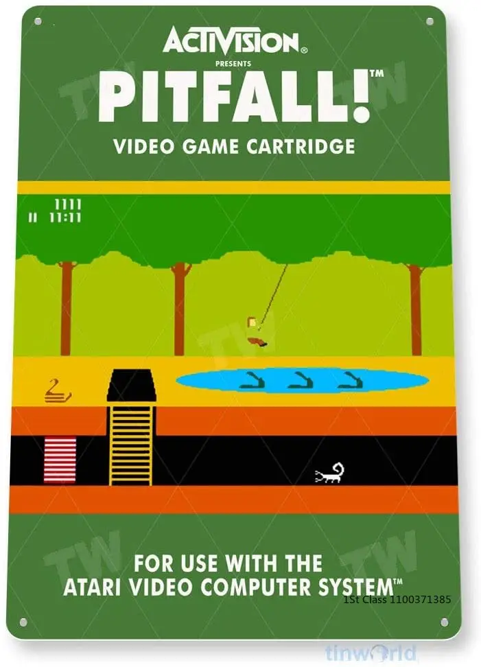 

Tinworld TIN Sign C332 Pitfall Retro Atari Arcade Game Room Console Cabinet Box Sign