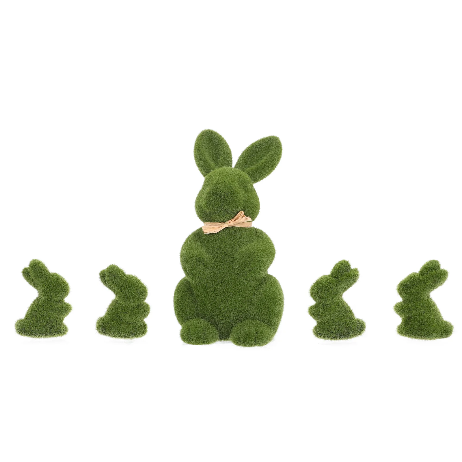 

Bunny Rabbit Easter Decor Statue Garden Flocked Sculpture Figurines Decoration Grass Figurine Spring Turf Prop Statues Animal