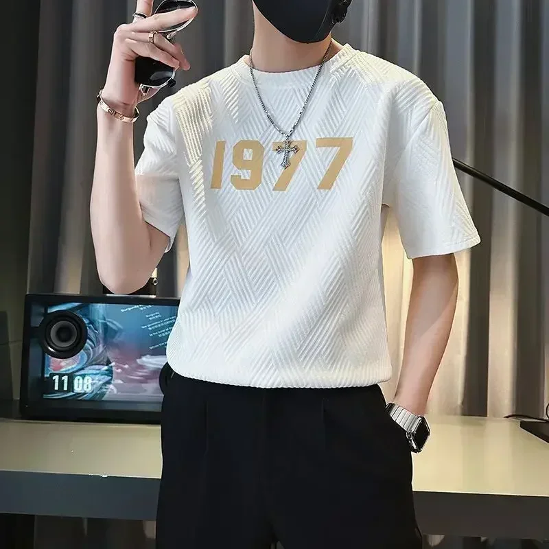 Высококачественная футболка с короткими рукавами мужская летняя модная