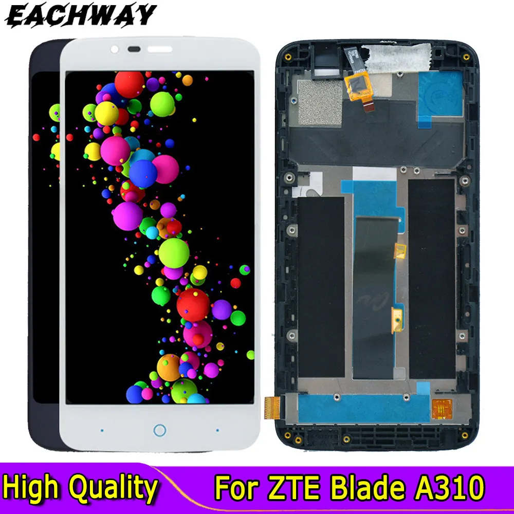 

Протестированный ЖК-дисплей 5,0 дюйма для ZTE Blade A310, с рамкой для ЖК-дисплея, цифровой преобразователь экрана в сборе для ZTE Blade A310, ЖК-дисплей