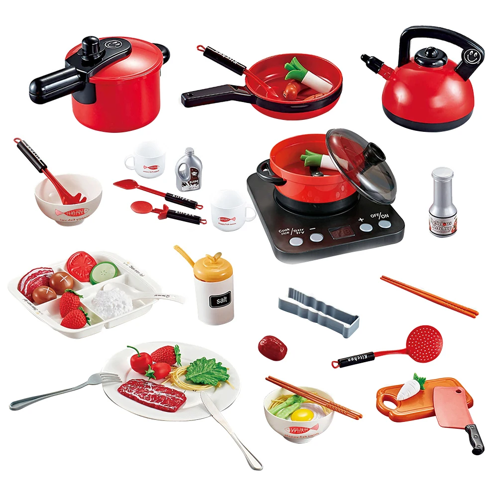 

53 Pieces Mini Simulation Cooker Requirements Cookware Kitchen Utensils Kit Children Cooking Pretend Play Toys Kid Presents