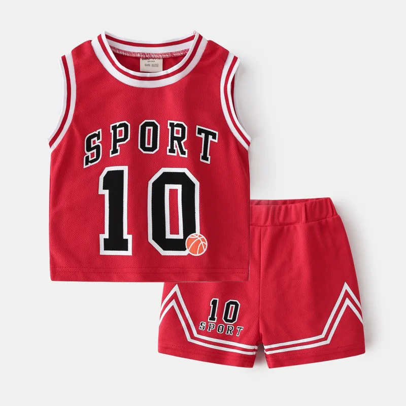 

2022 Hot sale new basketball Children's short-sleeved T-shirt suit summer children's clothing T-shirt + shorts 2-piece set