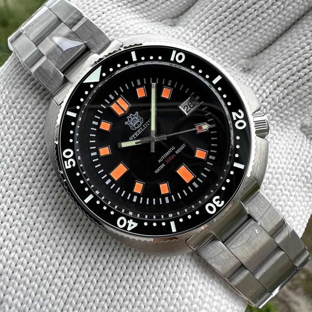 Мужские дайверские часы STEELDIVE автоматические механические наручные с черепахой