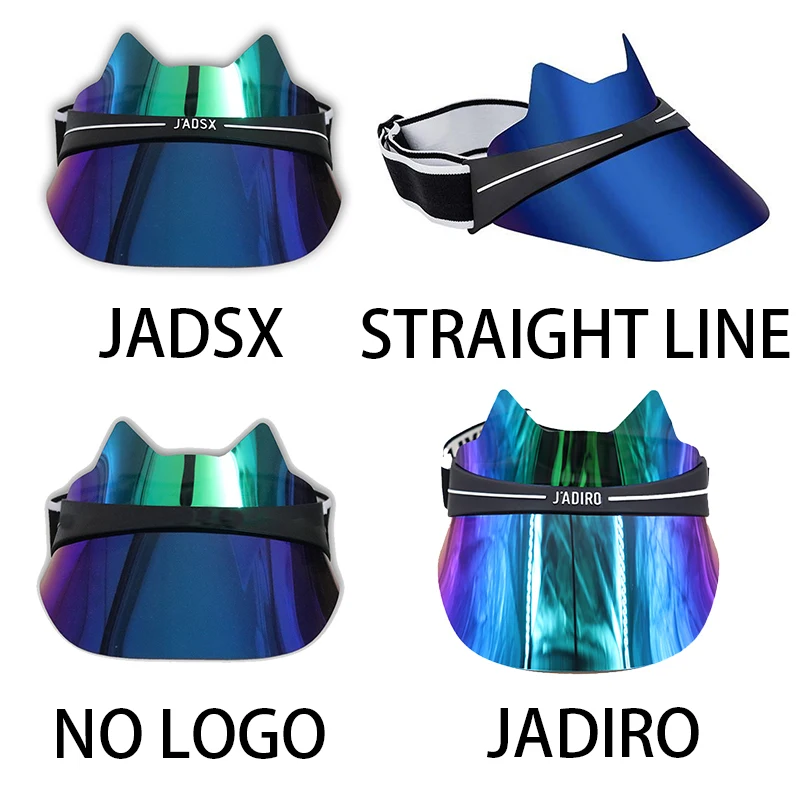 Аква Летние красочные солнцезащитные шляпы Зеркальные кошачьи уши Кепка для