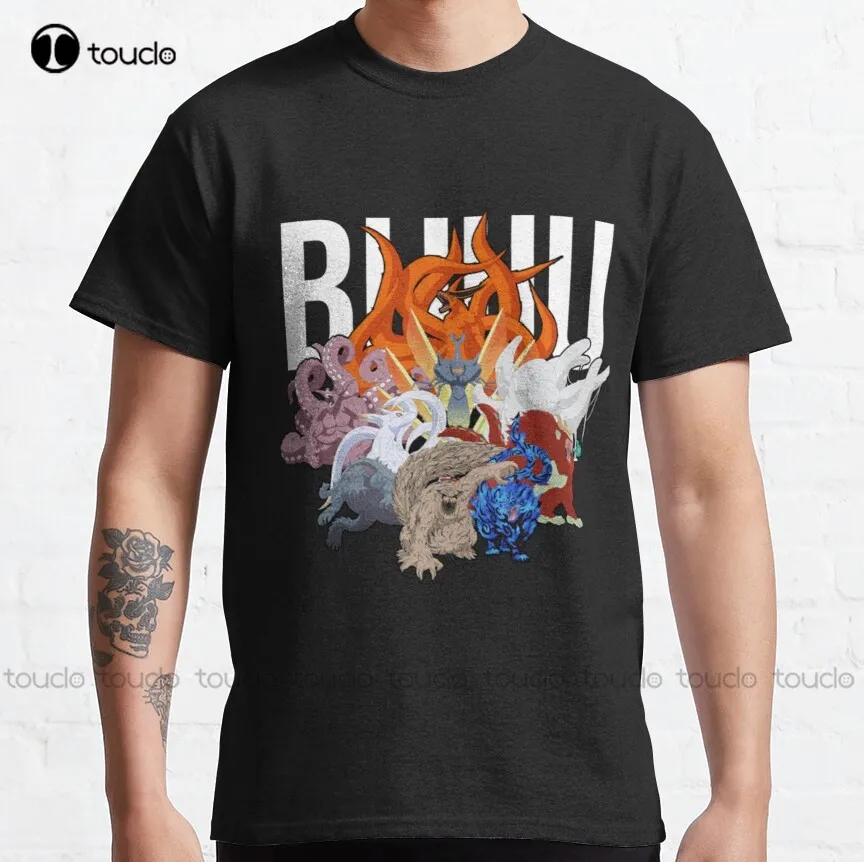 

Классическая школьная футболка Bijuu (хвостные животные), модные креативные Забавные футболки для отдыха в стиле Харадзюку, женская спортивна...