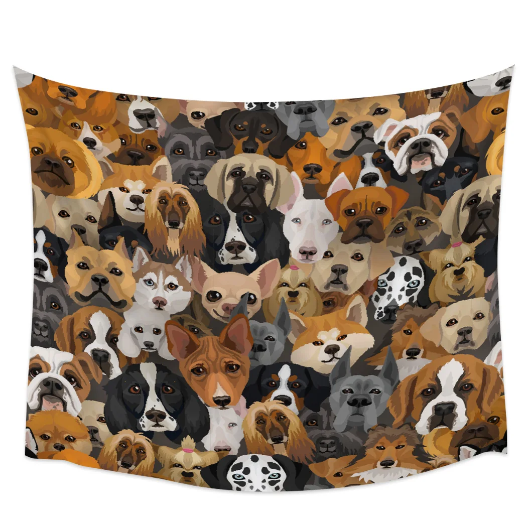 

Фон для стен с изображением собаки мопса, покрывало для украшения дома, спальни, настенные подвесные гобелены