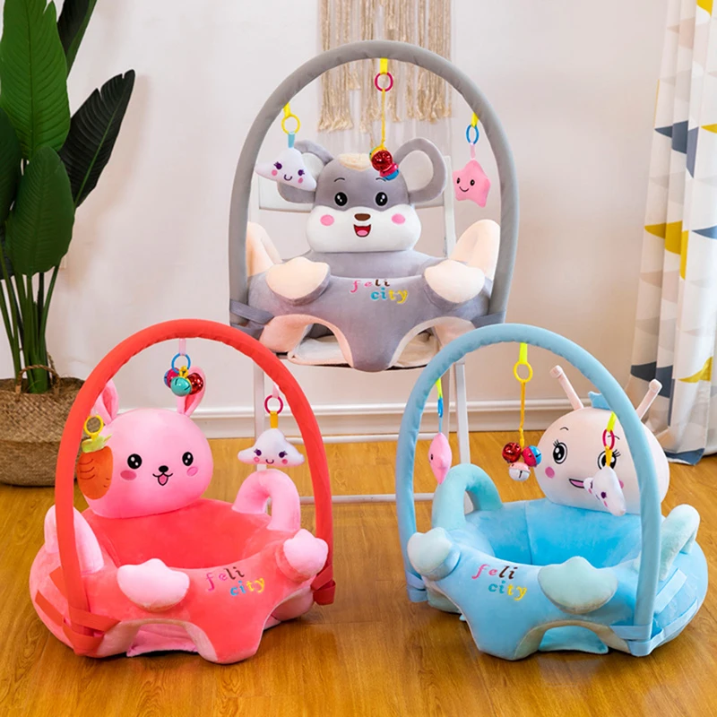 

1PC Baby Sitting Chair Cover Cute Animal Shaped Plush Sofa Case Infants Learning Support Seat Cushion