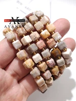 natural chrysanthemum stone square single lap necklace for women girl birthday gift fresh bracelets fashion jewelry 8mm
