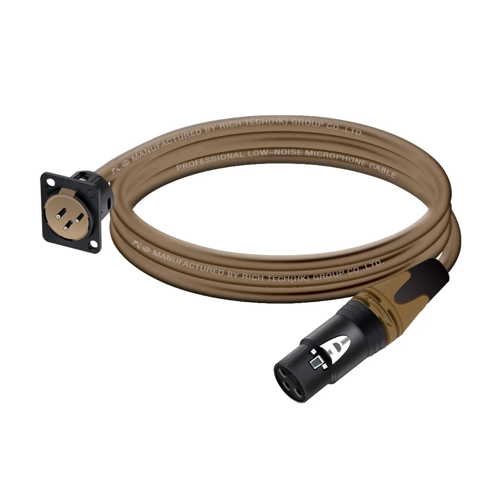 3-контактный XLR M/F разъем для монтажа на панели D-типа к разъему мама/папа сквозной