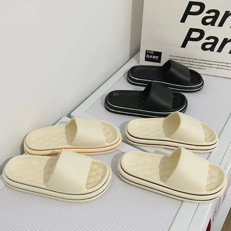 

Mr Co Non-slip Bathroom Slippers Couple Summer Slippers Women Wear-resistant Flat Casual Shoes Fashion Large Flat Ladies Shoes