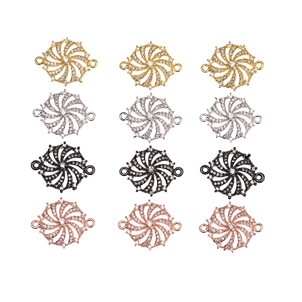 

Dragon Turns The Wind Zircon Pendant Connectors For Handmade Chains Style Pendant Jewelry Making Wholesale Copper Beads