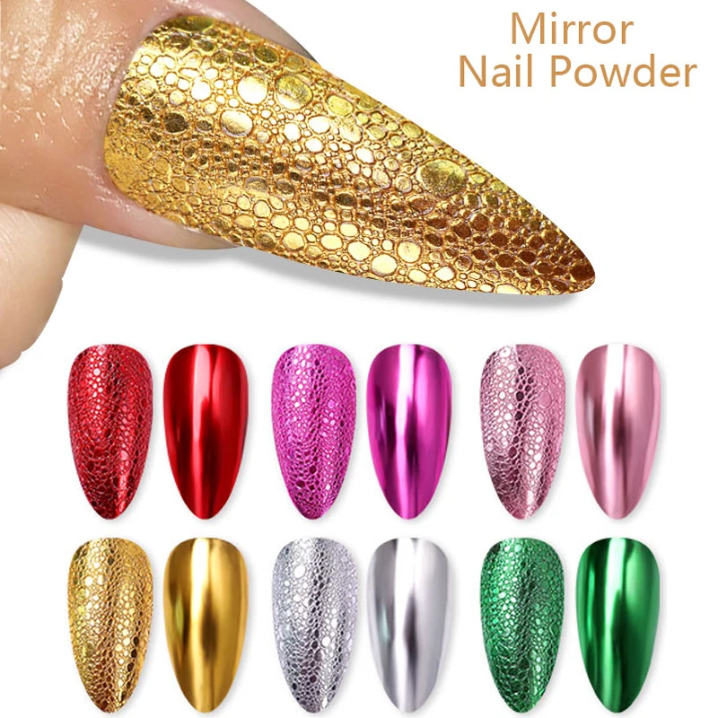 

BORN PRETTY Mirror Nail Glitter Powder Metal Shining Gold Sliver Nail Pigment Dust Power Chrome For Gel Polish Nail Decoration