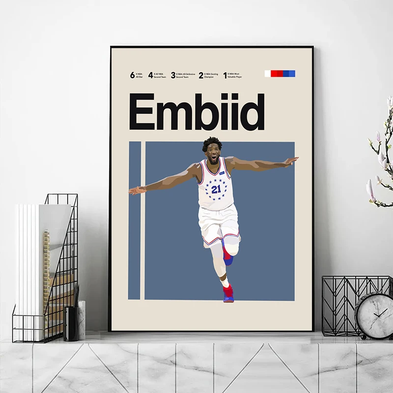 Плакаты и принты для баскетбольных игроков современные минималистичные