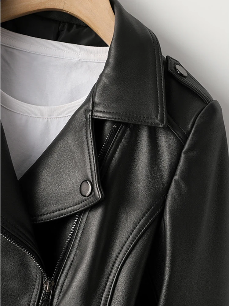 SEDUTMO Winter Faux Leather Jacket Women Biker Motorcycle Oversize Punk Coat Autumn Streetwear Casual Black Outerwear ED1907