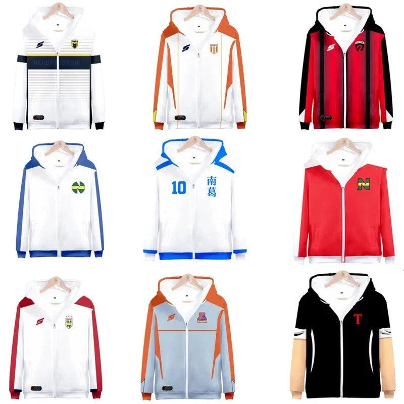 3D print anime Captain tsugasa Ozora tsuasa Kojiro hyga costume Unisex hoodie zipper hooded jacket soccer jerseys uniform