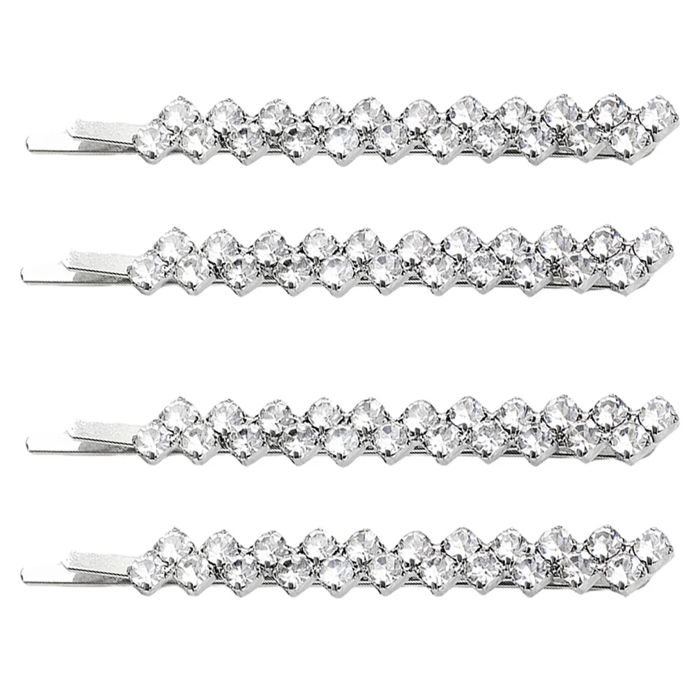 

Hairbobby Rhinestonewomen Clips Crystalbling Metal Barrettes Pin Decorative Accessories Clip Silver Styling Sytling Barettes