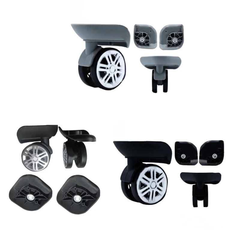 

4Pcs Rubber Trolley Caster Replacement 360° Spinner 60x12mm Silent Suitcase Luggage Box Wheels Repairing Kit Heavy Duty